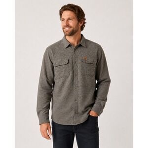 HIPPYTREE Nomad Division Brown Textured Long Sleeve Button Down Shirt Mens 2XL